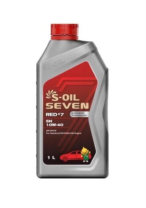 Полусинтетическое моторное масло S-OIL SEVEN RED #7 SN 10W-40, 1 л