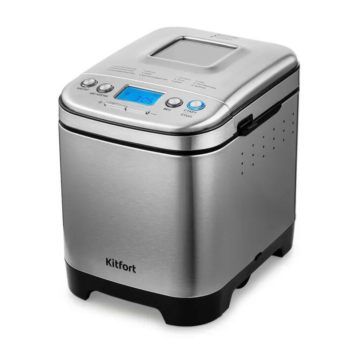 Kitfort Хлебопечь Kitfort КТ-306, 450 Вт, 12 программ, до 0.75 кг, выбор цвета корочки, серебристая