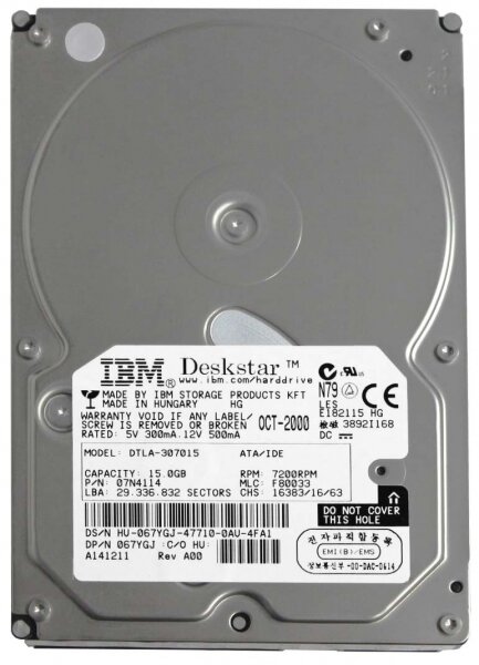 Жесткий диск IBM 07N4087 153Gb 7200 IDE 3.5" HDD