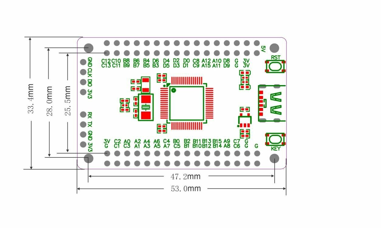 STM32G070RBT6 на плате