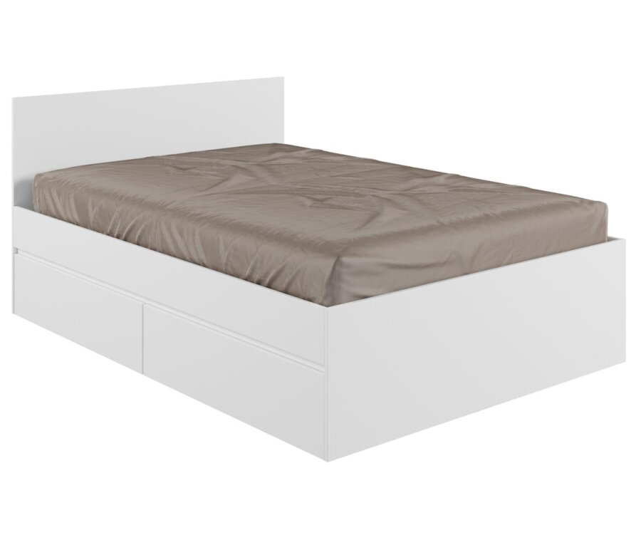 Полутораспальная кровать Woodville Мадера 140х200 белый