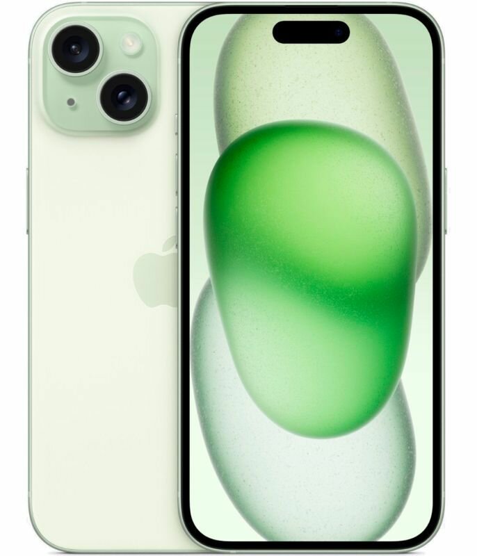 Смартфон Apple iPhone 15 256 ГБ nanoSIM + eSIM, зеленый