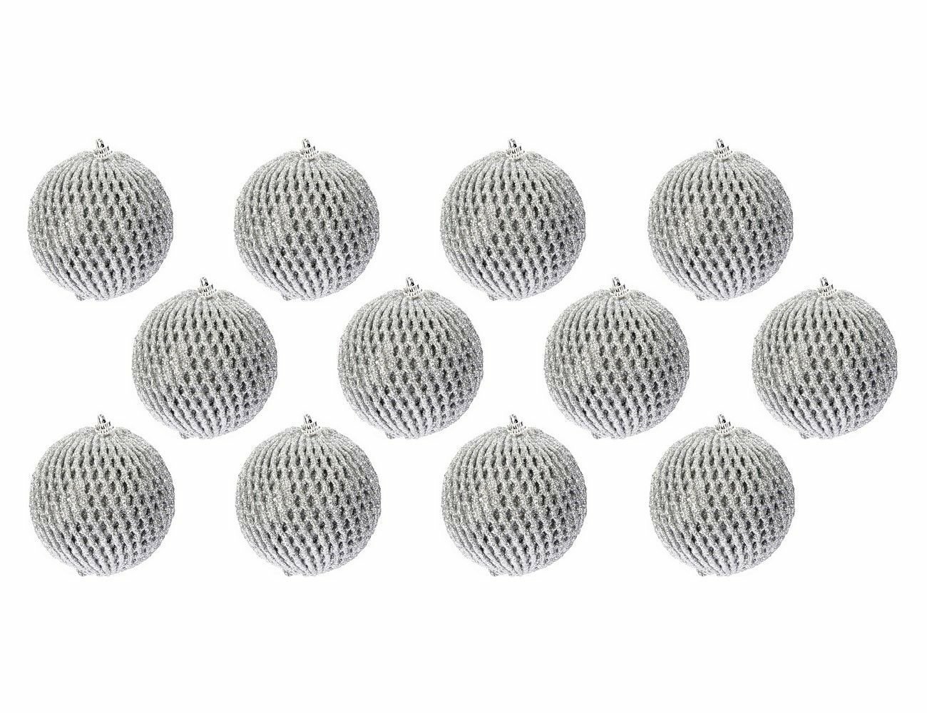 Набор пластиковых ёлочных шаров маглия силвер 10 см 12 шт Koopman International CAA126470-набор