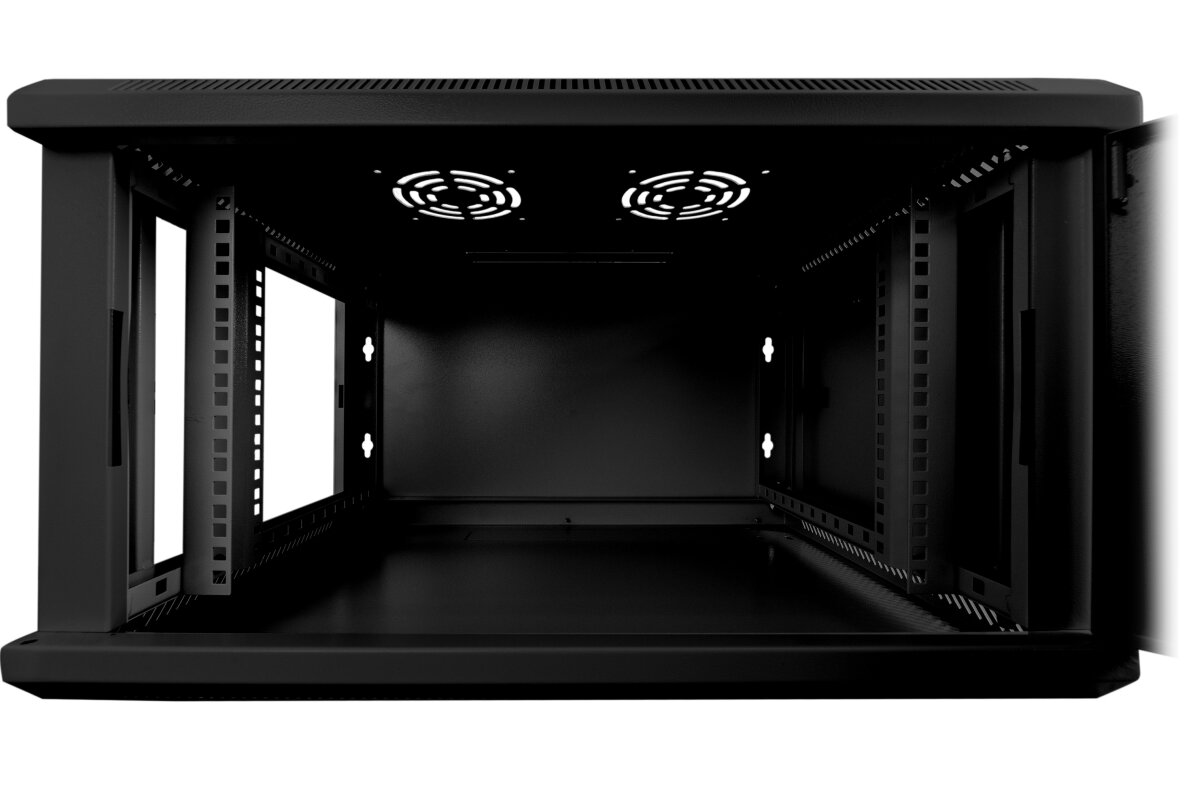 Телекоммуникационный шкаф настенный 19 дюймов 6u 600х350 черный металл: 19box-6U 60/35BM — фото 4
