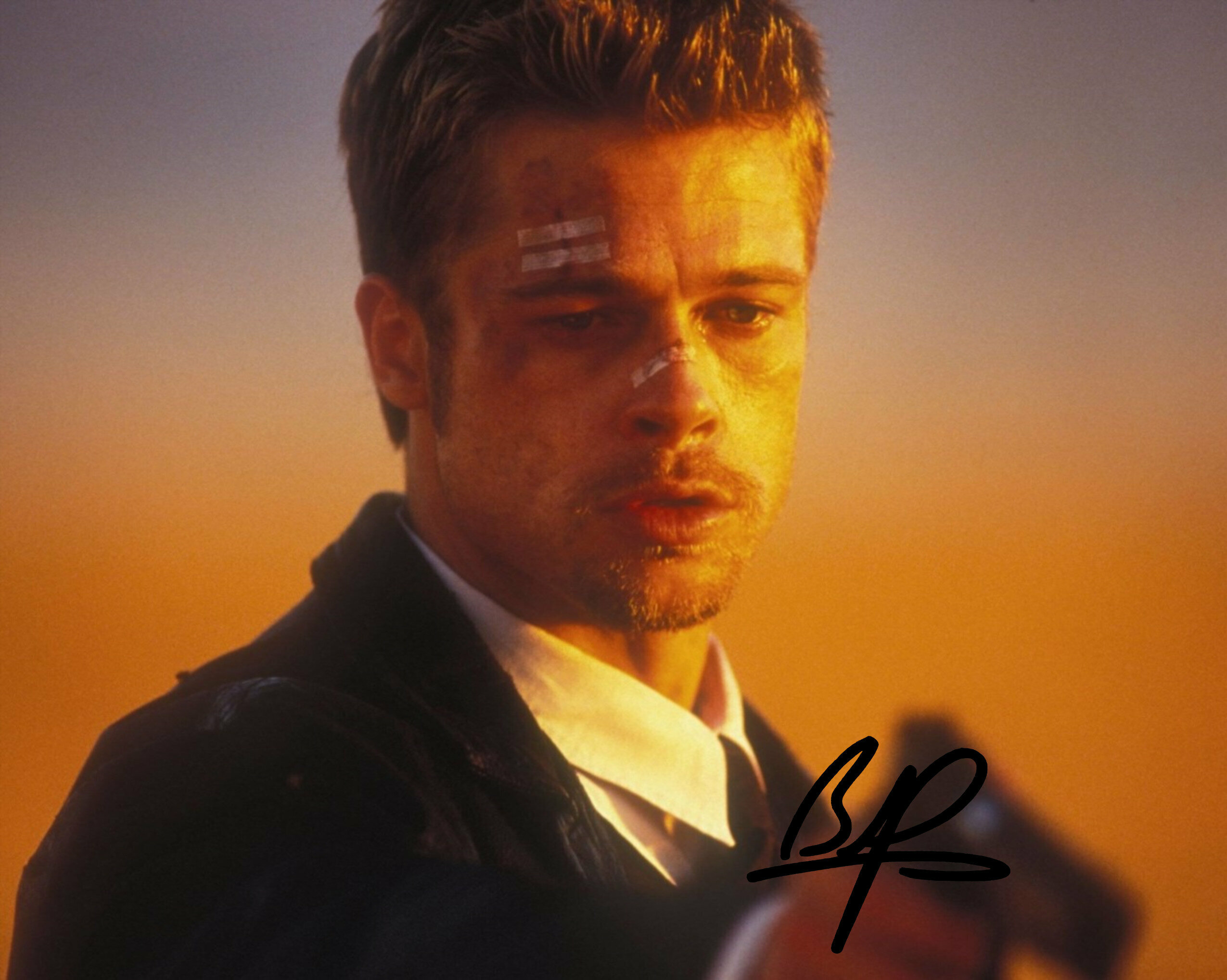 Автограф Брэд Питт Семь 1996 год - Автограф Brad Pitt Seven 1996 - 20х25 см