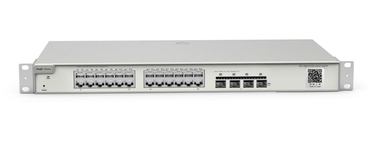 Reyee 24-Port Gigabit L2+ Managed Switch 24 Gigabit RJ45 Ports 4 SFP Ports19-inch Rack-mountable Steel Case Static Routing