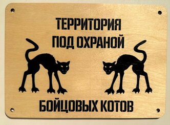 Табличка "Бойцовые коты"