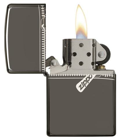 Зажигалка Zippo № 21088 с покрытием Black Ice, латунь/сталь, чёрная, глянцевая, 36x12x56 мм, 21088 - фотография № 3