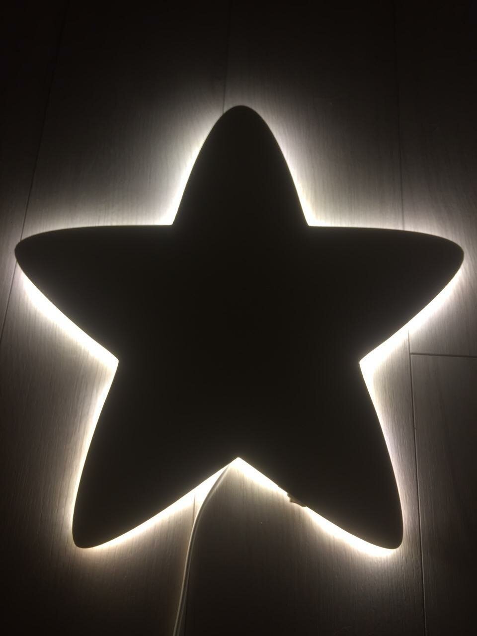 Светильник-ночник "Звезда" 35х35см, выключатель кнопочка, белая теплая подсветка - фотография № 9