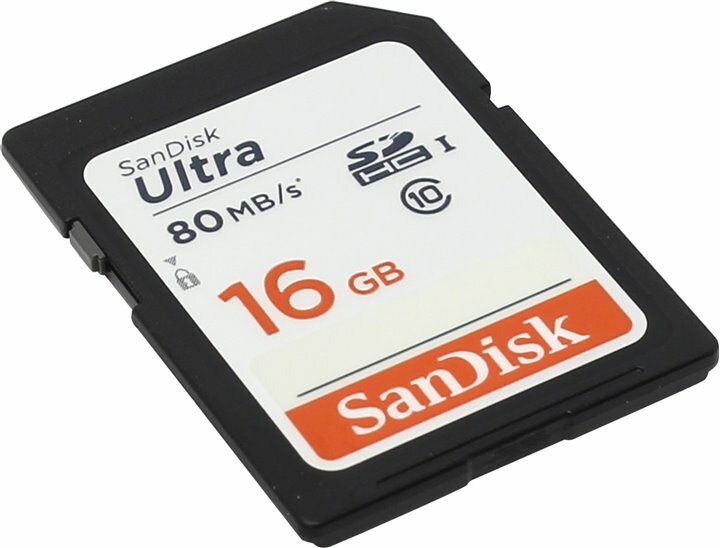 Карта памяти SanDisk Ultra SDHC 16 ГБ [SDSDUNC-016G-GN6IN]