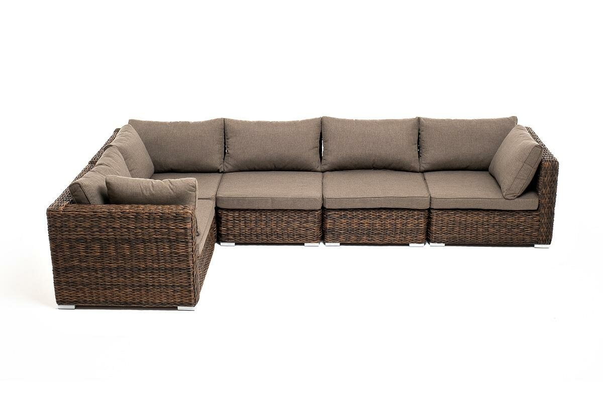 Диван 4SIS "Лунго" трансформирующийся диван из искусственного ротанга (гиацинт), цвет коричневый арт. YH-C1033W-SET TWbrown - фотография № 2
