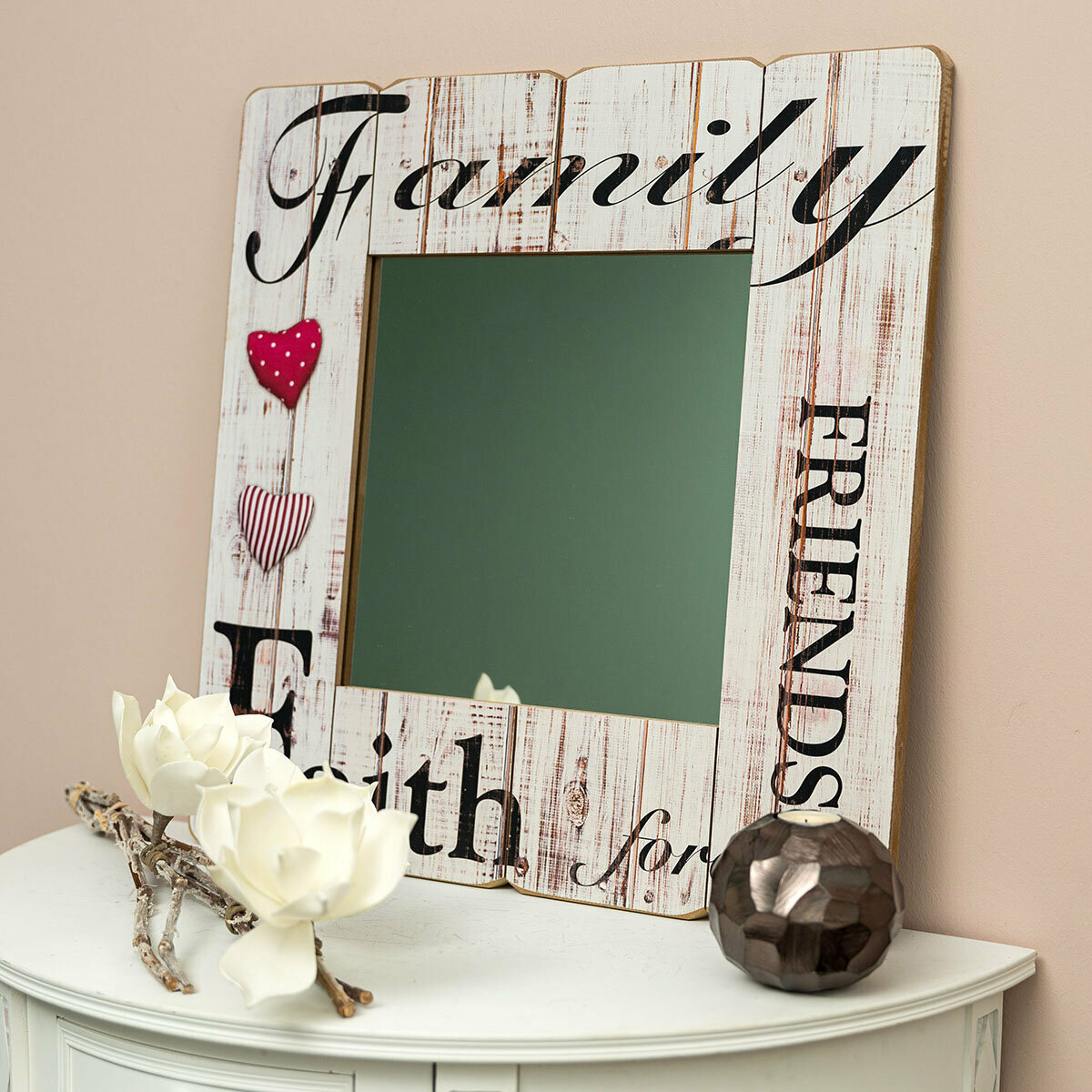 Декоративное зеркало "Family Friends Faith forever" - фотография № 2