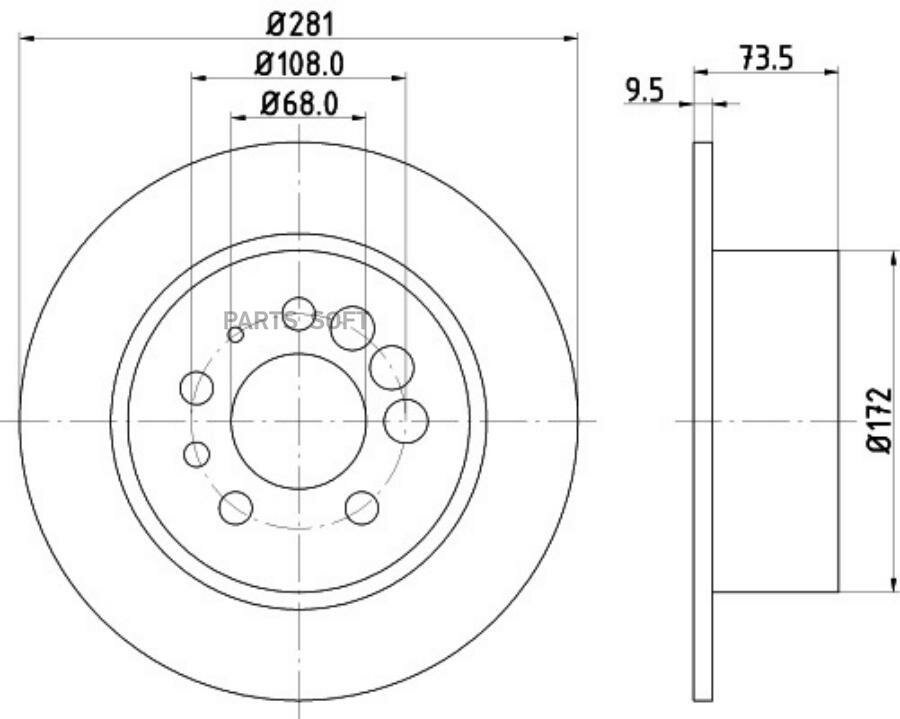 BEHR-HELLA 8DD 355 100-891 Тормозной диск без покрытия