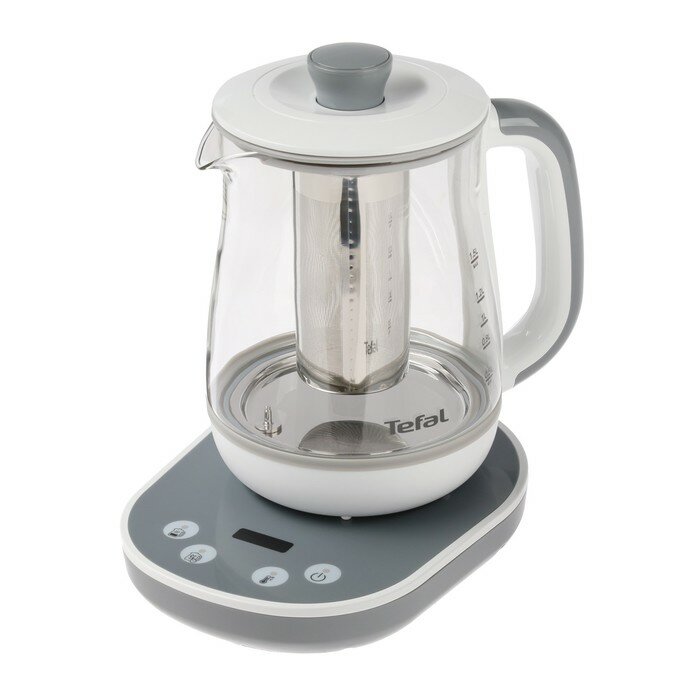 Tefal Чайник электрический TEFAL BJ551B10, стекло, 1.5 л, 1430 Вт, регулировка t°, белый