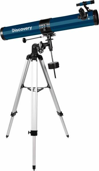 Телескоп рефлекторный Discovery Spark 769 EQ с книгой на штативе, фокусное расстояние 900 мм, макс. увеличение 152 крат, антибликовое покрытие оптики