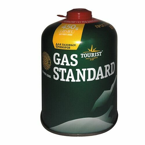 Баллон газовый TOURIST GAS STANDARD резьбовой евросмесь универсальная всесезонная, 450 гр.