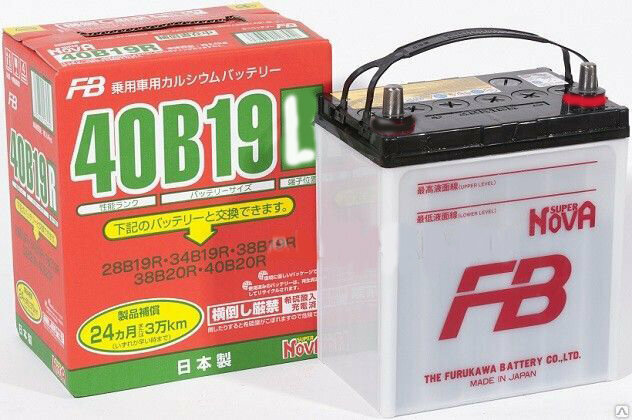 Аккумулятор автомобильный Furukawa Battery Super Nova 40B19L 6СТ-38 обр. 189x129x225