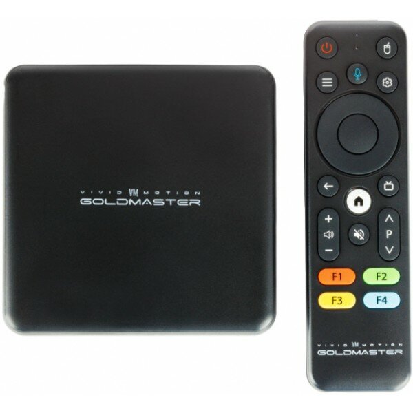 Приставка SMART TV GOLDMASTER I-910 2/16Gb, android TV, пульт IR+BT Voice, WiFi 5