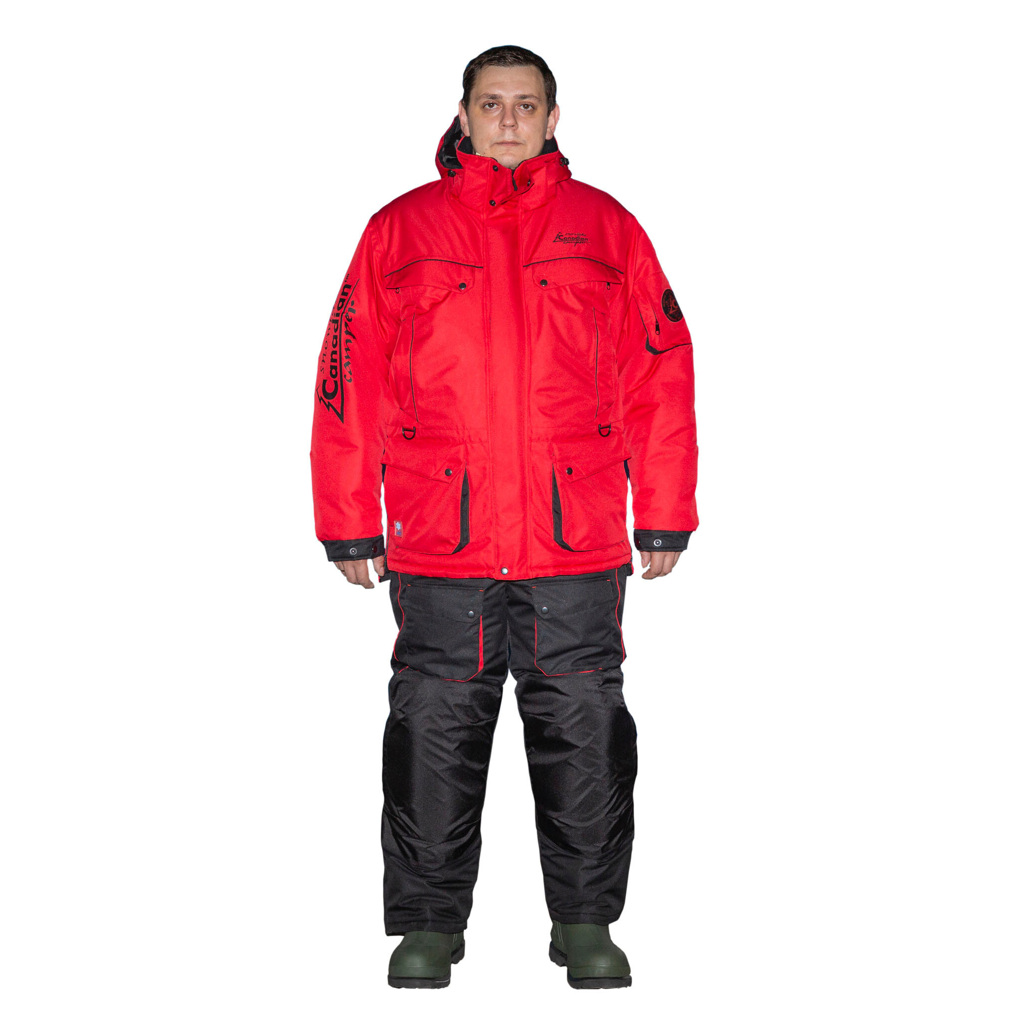 Костюм рыболовный зимний Canadian Camper SNOW LAKE PRO курткабрюки цвет blackred M
