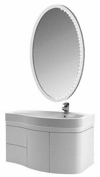 Мебель для ванной Aquanet Сопрано 95 белая R (тумба с раковиной + зеркало)