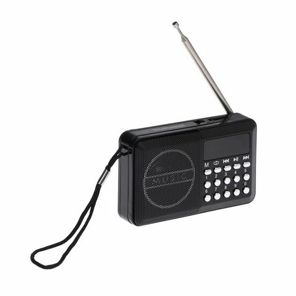 Радиоприемник TF-1667, FM+ 87.5 МГц - 108 МГц, MP3, USB, microSD,800 мАч, чёрный