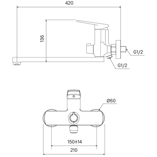 Смеситель для ванны Iddis Esper ESPSB00i10WA - фото №3
