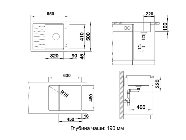 Мойка Blanco Elon 45S, белый - фотография № 4