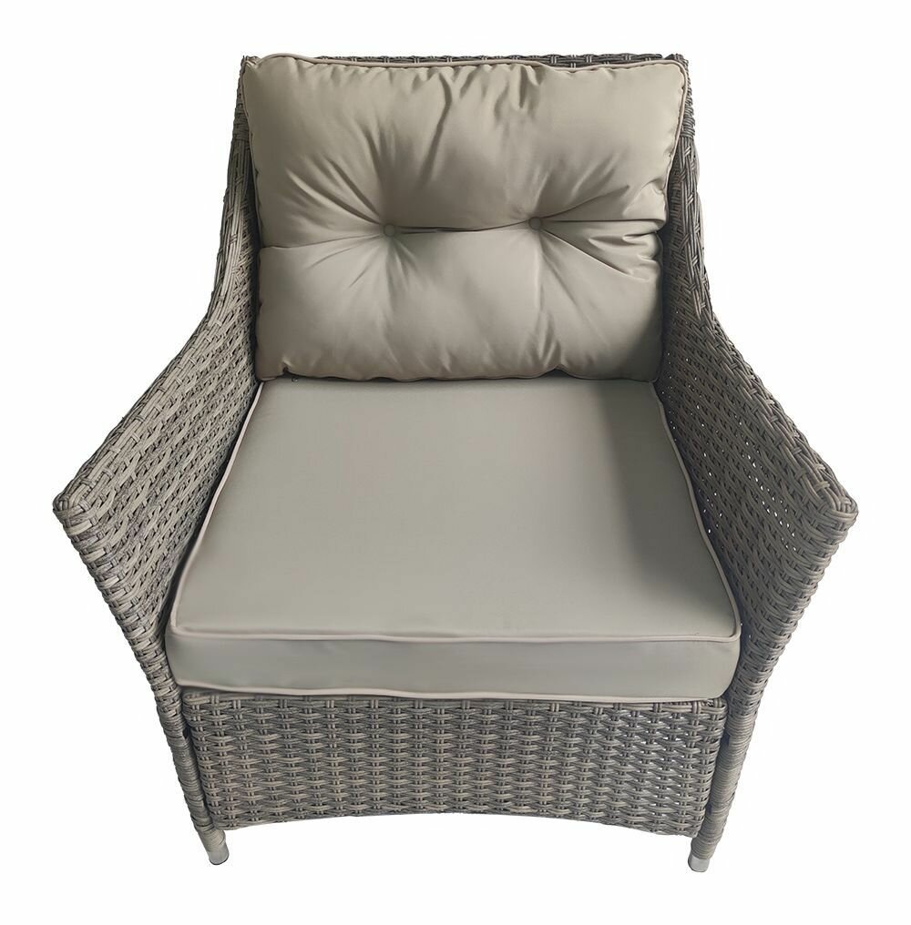 Комплект мебели BERGAMO (Бергамо) бежево-серый из искусственного ротанга - фотография № 6