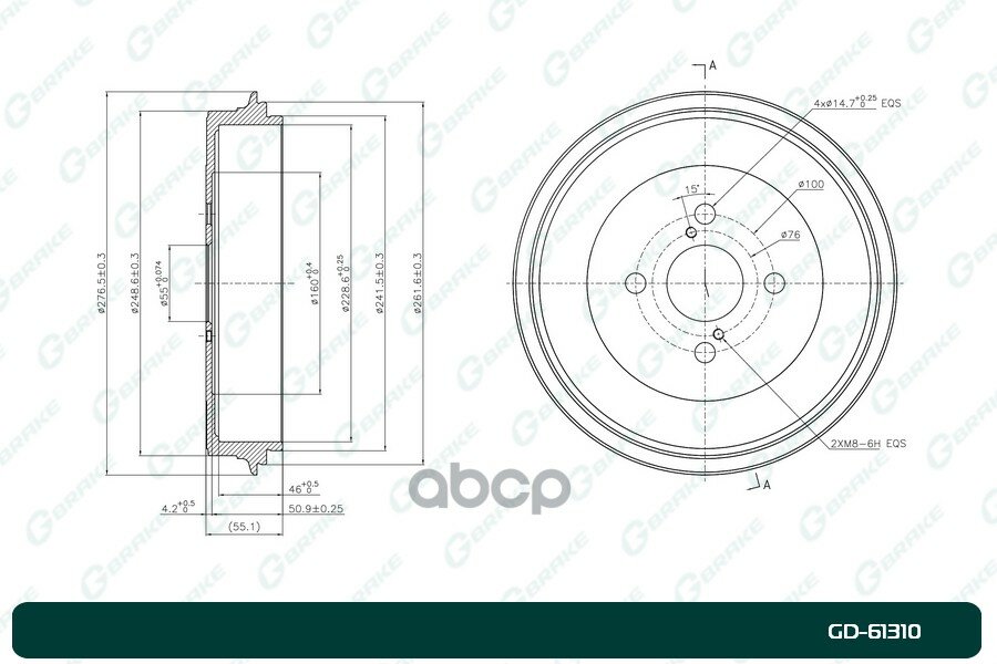 Барабан Тормозной G-Brake Gd-61310 G-BRAKE арт. GD-61310