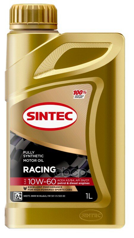 SINTEC Масло Моторное Racing 1L 10W60 A3/B4 Sn/Cf