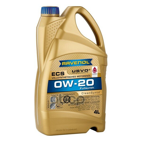 Ravenol Масло Моторное Ecs 0W-20 4Л (Синтетика+Пао)