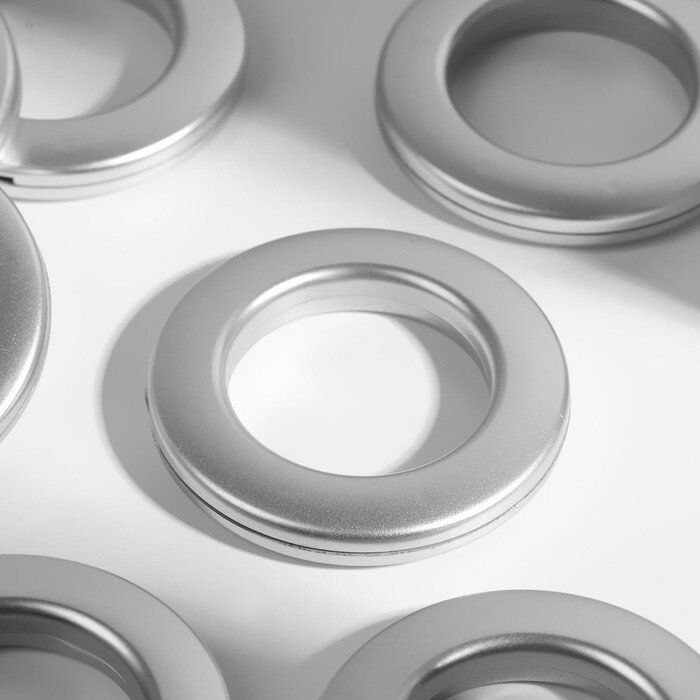 фото Люверсы для штор, d = 3,4/5,5 см, 10 шт, цвет серебряный