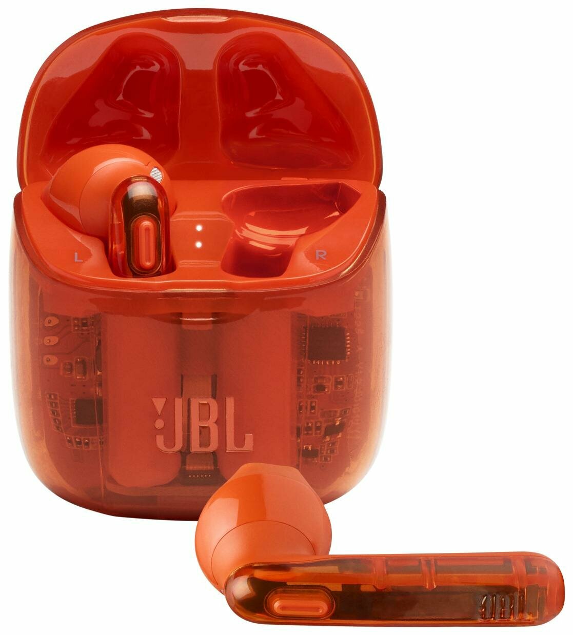 Беспроводные наушники JBL Tune 225 TWS прозрачные/оранжевые