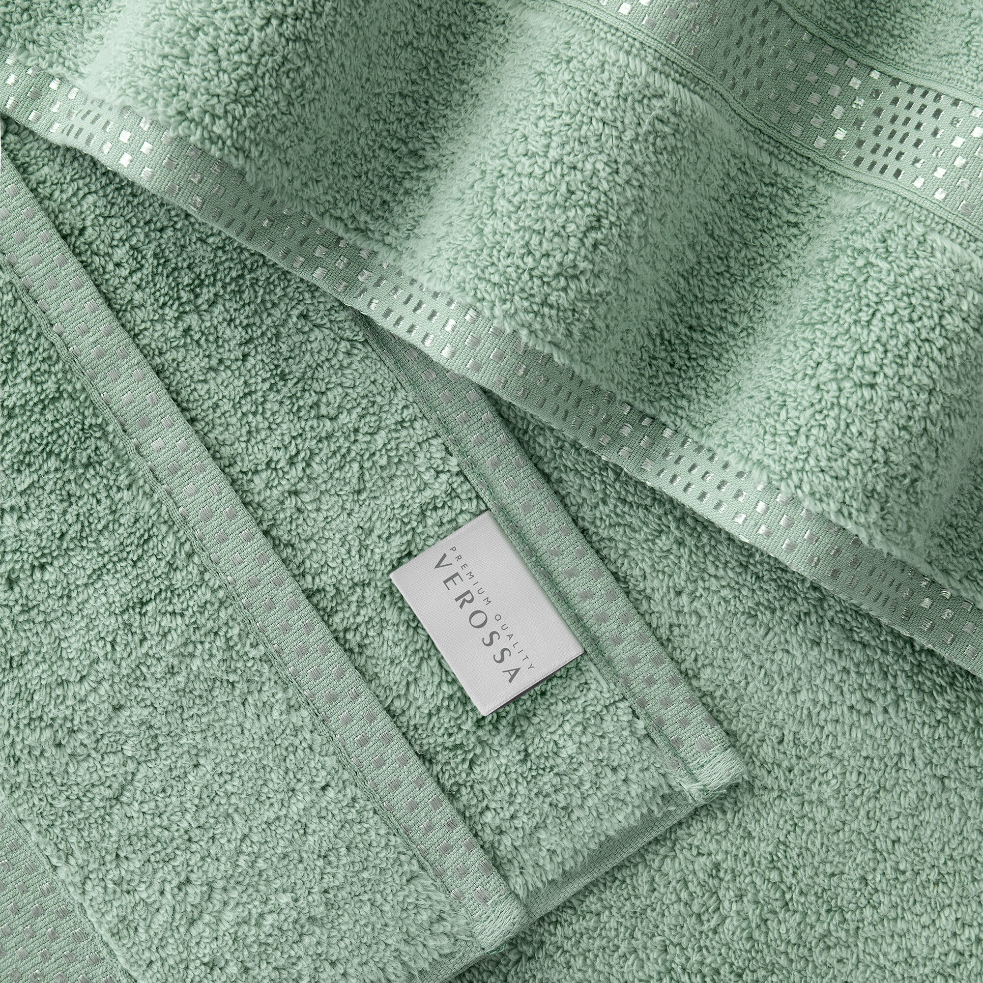 Полотенце махровое для бани Verossa 50х90 Сharme, зеленый, хлопок 100%, плотность 460 гр/м2 - фотография № 4
