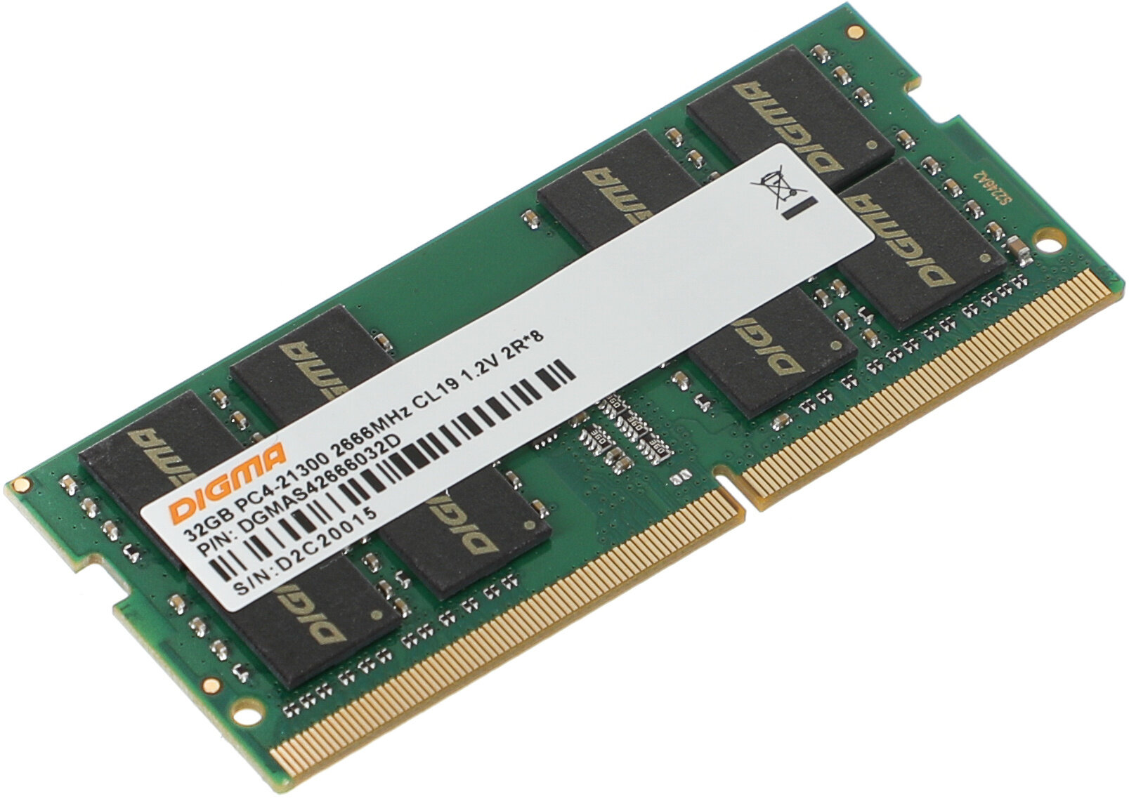 Память DDR4 32Gb 2666MHz Digma DGMAS42666032D RTL PC4-21300 CL19 SO-DIMM 260-pin 1.2В dual rank RTL