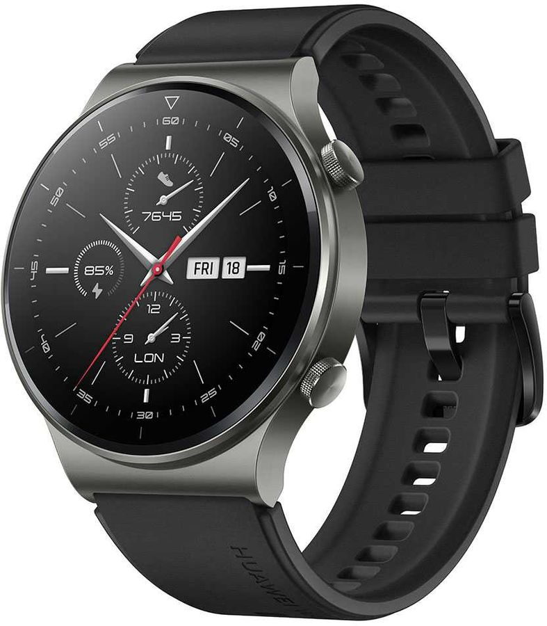 Смарт-часы Huawei Watch GT 2 Pro 46mm Vidar-B19S (55025736) металический корпус/черный каучуковый ремешок