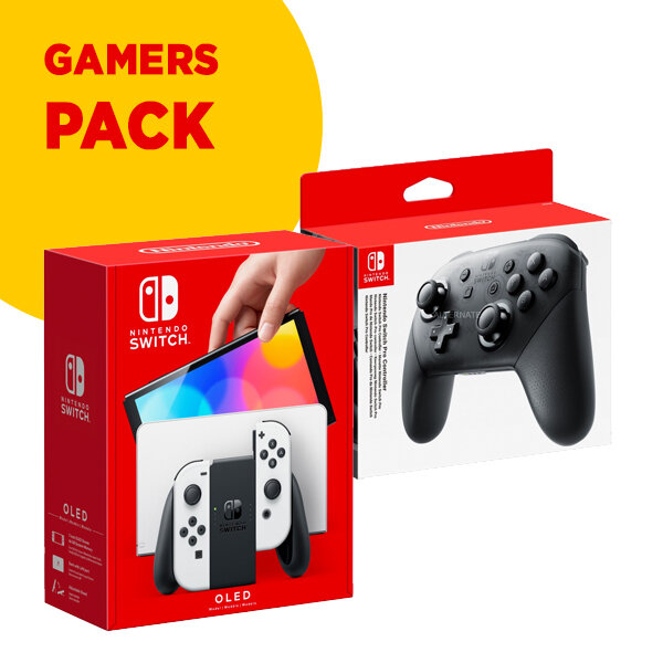 Игровая приставка Nintendo Switch OLED 64 ГБ, белый GAMERS PACK