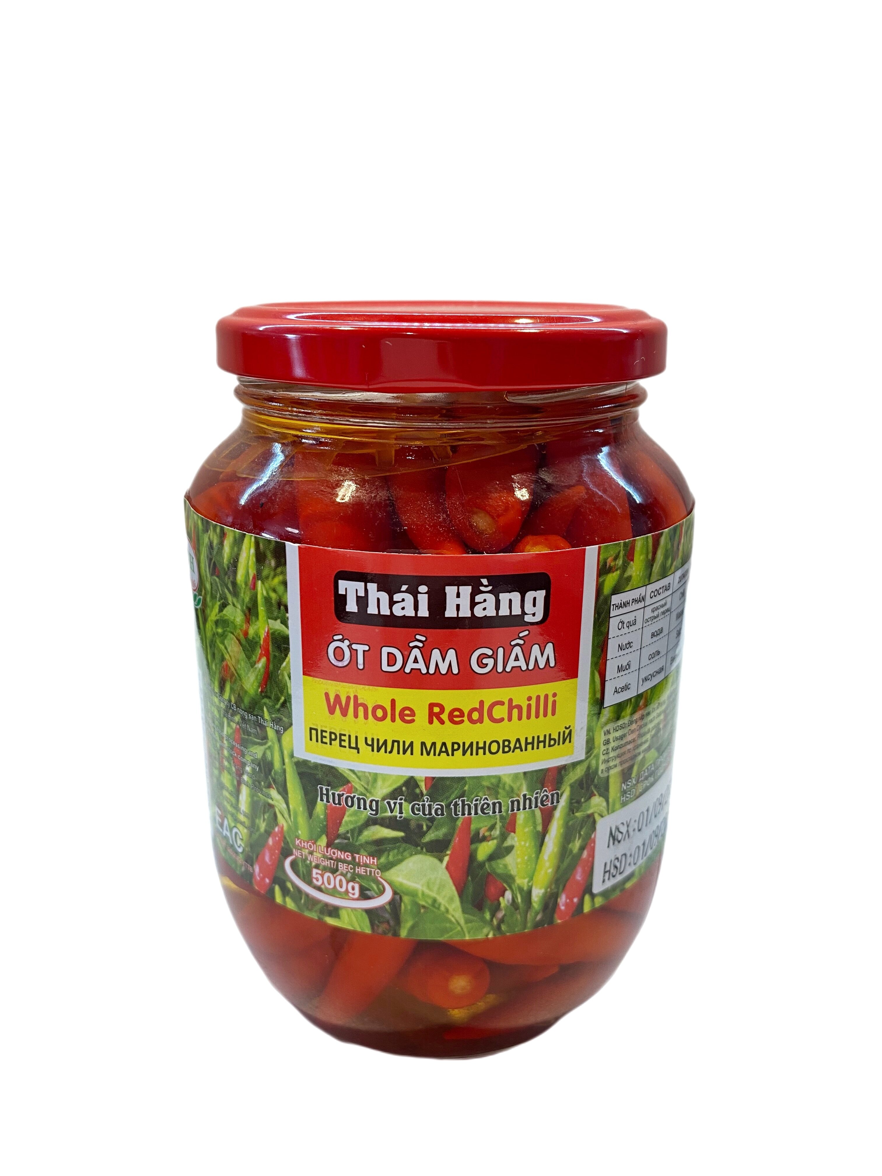 Вьетнамский перец чили острый, маринованный, Thai Hang, 500 гр