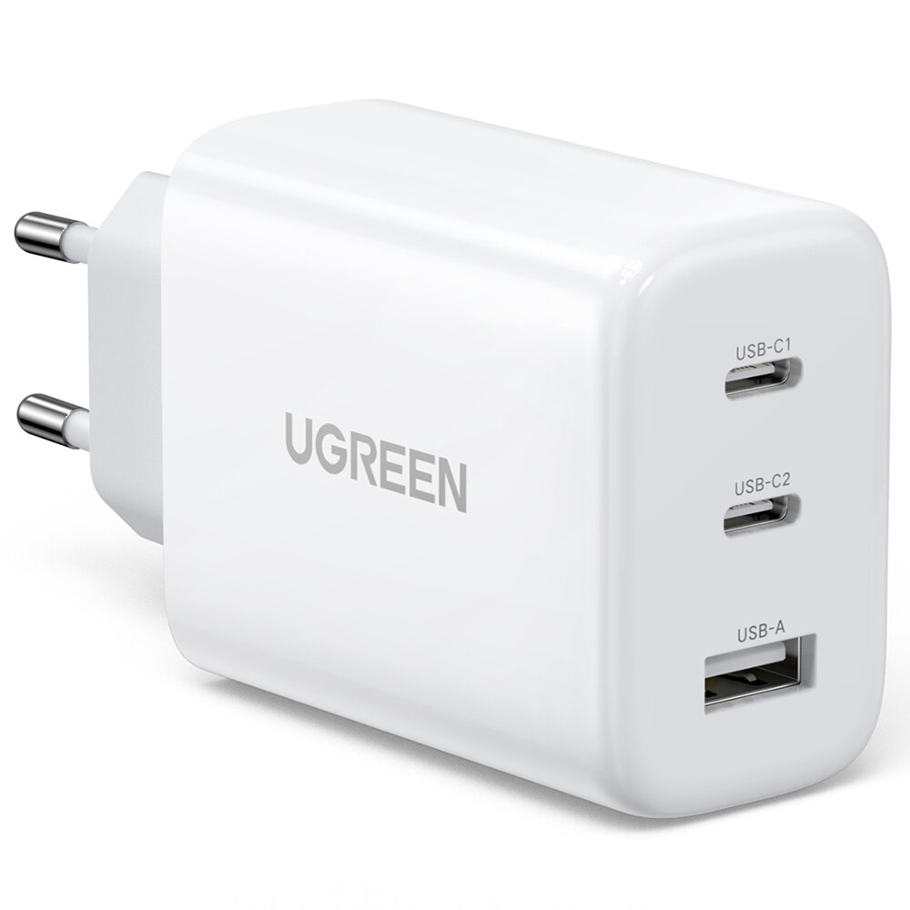 Сетевое зарядное устройство UGREEN CD275 2 x USB Type-C / USB 65W PD3.0, QC3.0 белое (90496)