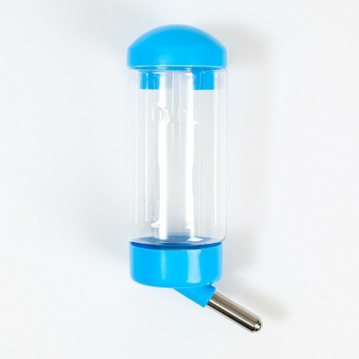 Поилка для клетки Пижон 400 мл, 9х6х20 см, голубая - фотография № 2