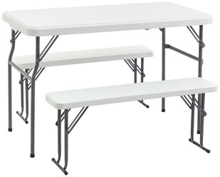 Комплект стола и двух скамеек STOOL GROUP Кейт Белый