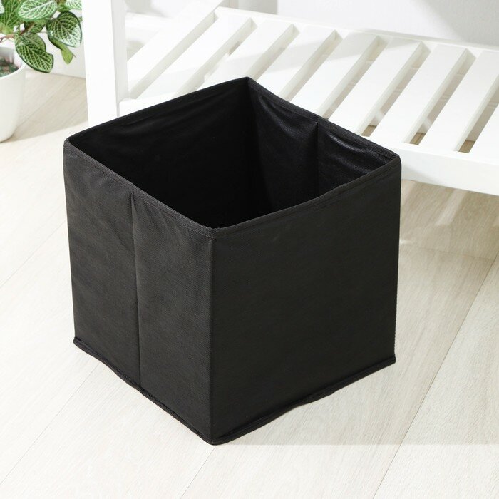 Короб для хранения, 28×28×28 см, цвет чёрный - фотография № 2