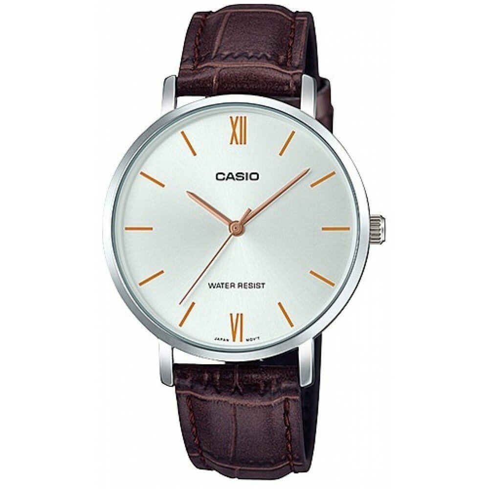 Наручные часы CASIO женские Collection LTP-VT01L-7B2 кварцевые, водонепроницаемые, коричневый