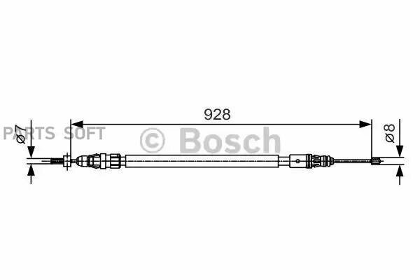 BOSCH 1987482000 Трос стояночного тормоза CITROEN C4 BOSCH