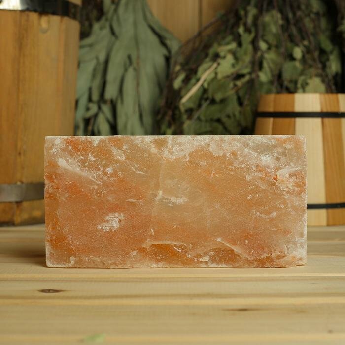 Кирпич из гималайской соли натуральная, 20х10х2,5, "Добропаровъ" - фотография № 8