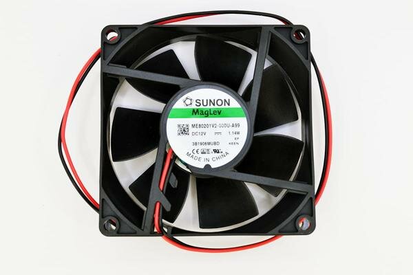 Вентилятор SUNON ME80201V2-A99 осевой, 12В DC, 80х80х20мм, 0.095А, 1.14Вт, Vapo, 3000об/мин, 2 провода, 1шт