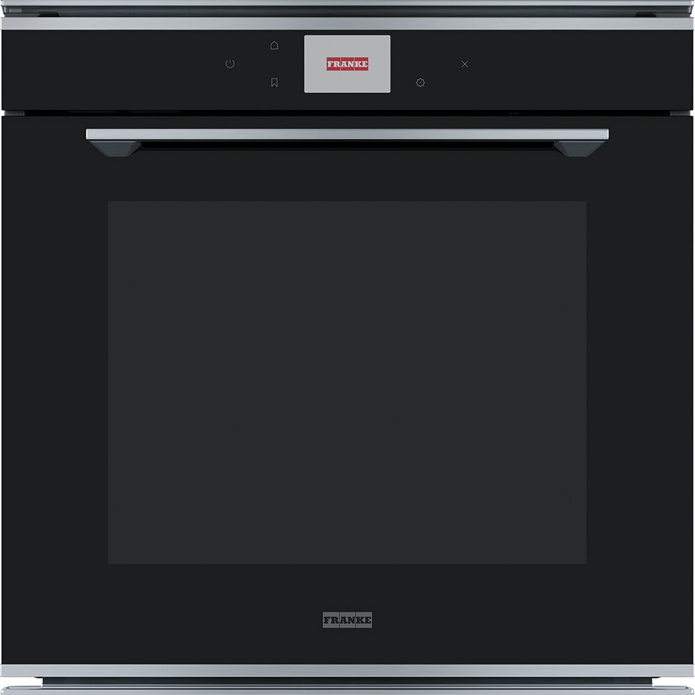 Franke Духовой шкаф Franke FMY 99 P XS/ Best, Серия MYTHOS, Электрический шкаф, 595x595x564, 73л, 16 функций, многоуровневое приготовление, TFT дисплей с сенсорным управлением, пиролитическая очистка, нержавеющая сталь/черное стекло