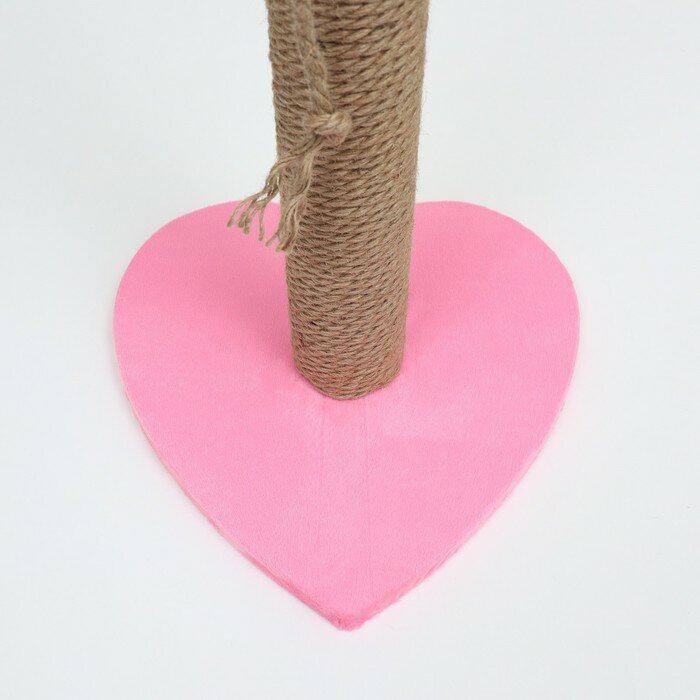 Когтеточка-столбик "Сердце", 30 х 30 х 50 см, розовая - фотография № 5