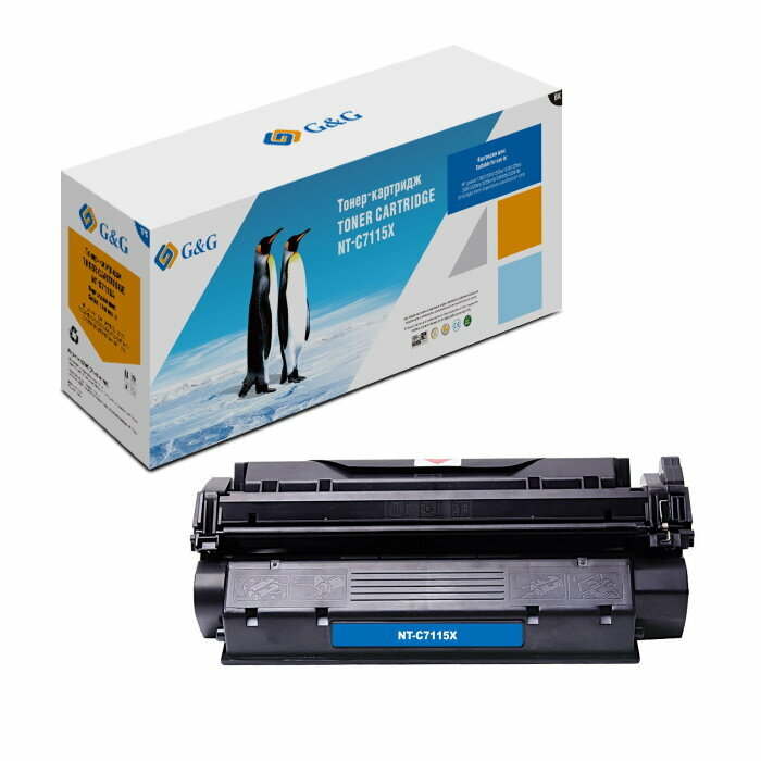 Тонер-картридж Gamp;G NT-C7115X, черный / 3500 страниц для HP LaserJet 1200/3300/3320/3330 Canon LBP-1210