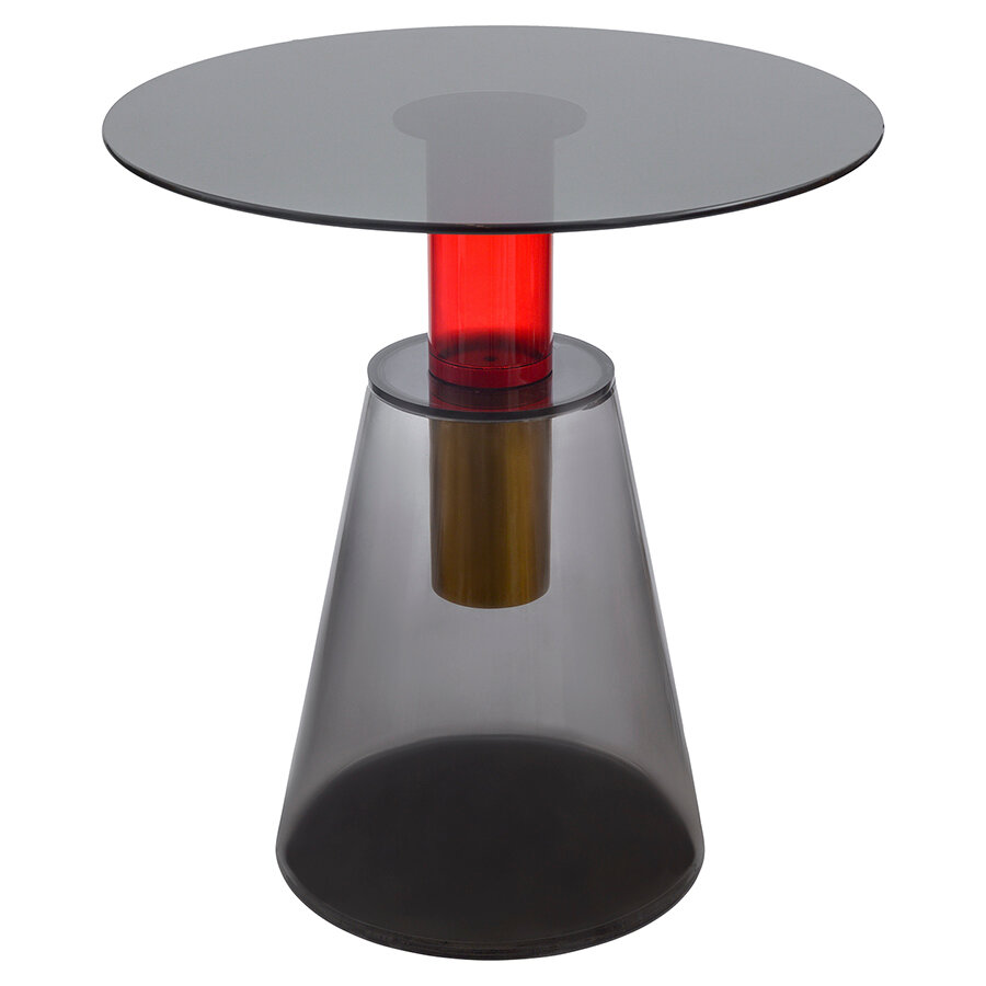 Столик кофейный Amalie, ?60 см, серый/красный